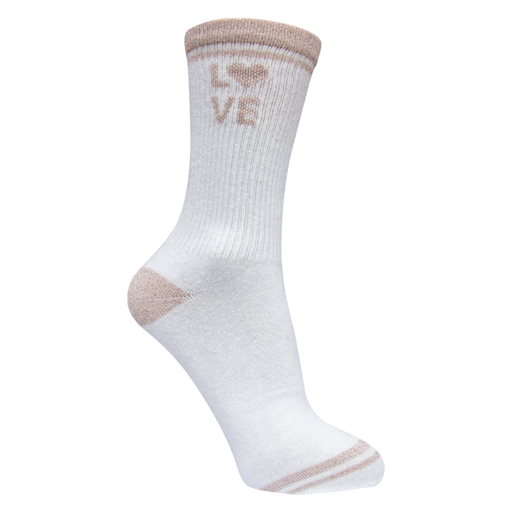 Girls Love Vibe Shimmer Stripe Crew Socks