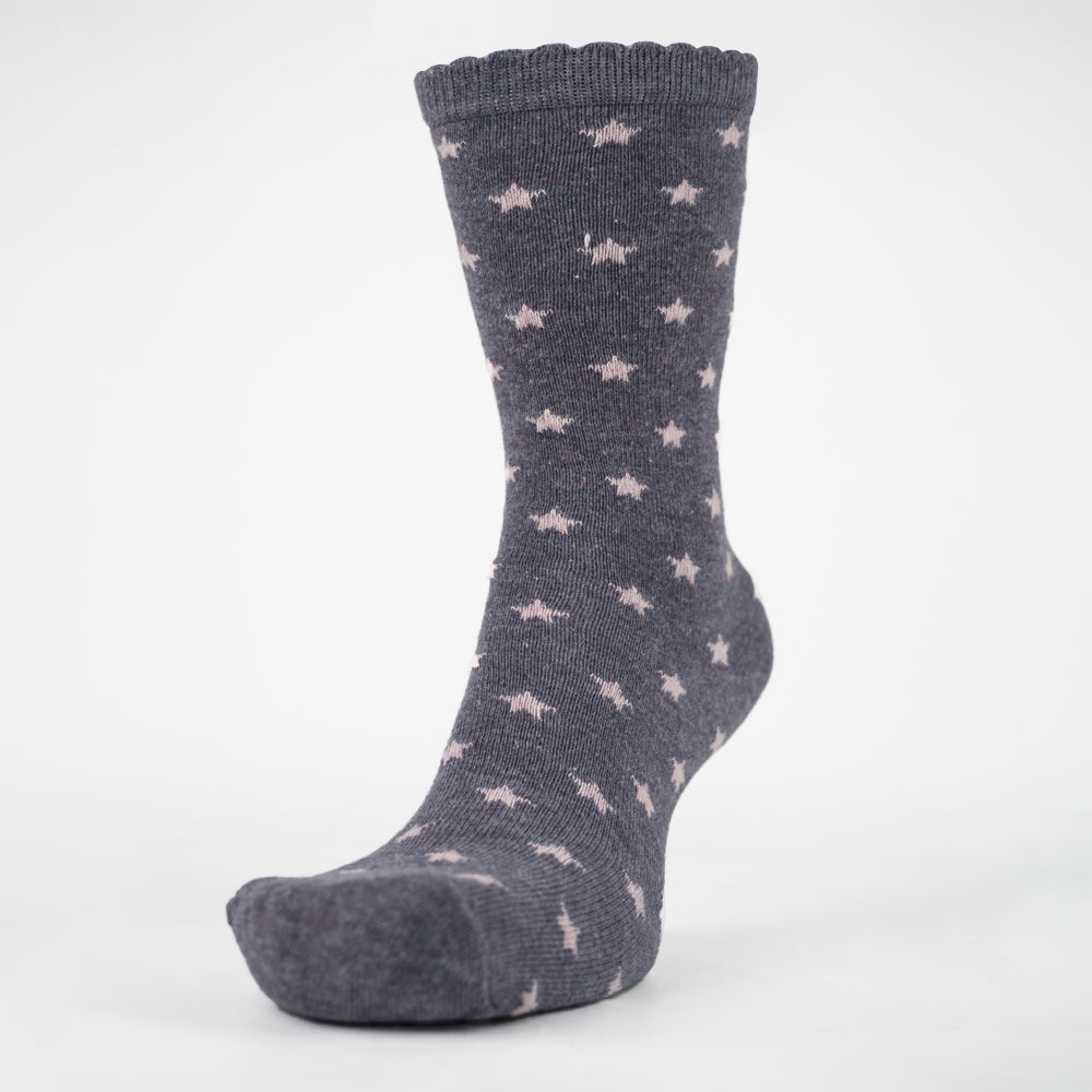 Girls Star Pattern Crew Socks