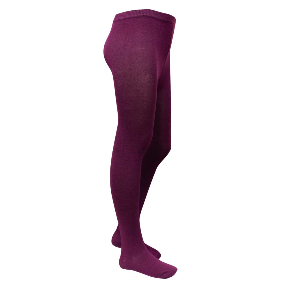 Comfy Knit Girl's Plain Maroon Tights (SF)
