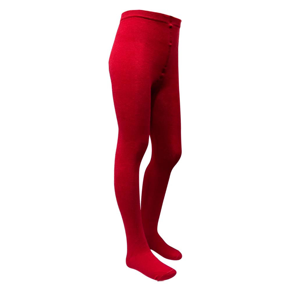 Girl Cozy Comfort Plain Red Tights (SF)