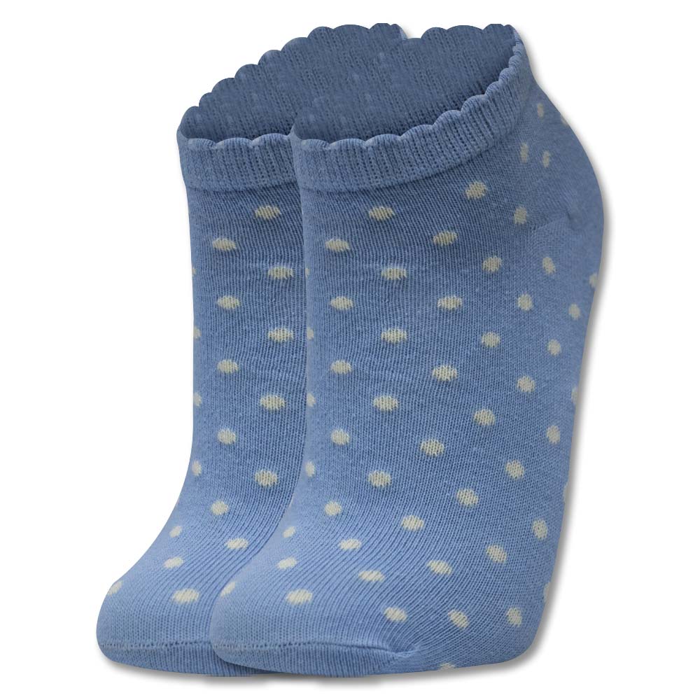 Chic Scalloped Dot Ankle Socks for Girls
