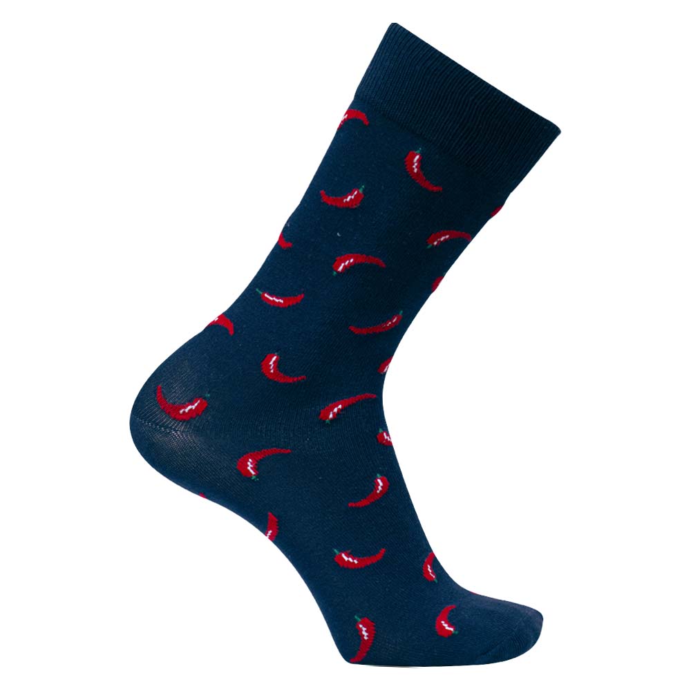 Men Chili Print Funky Dress Socks