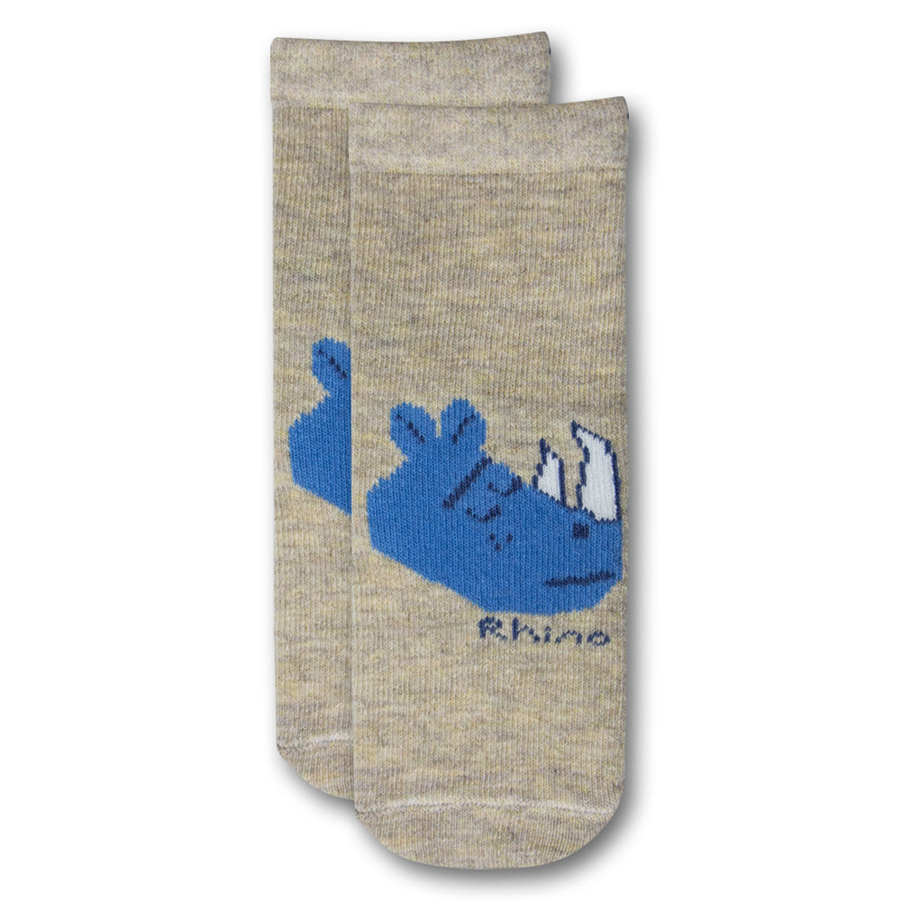 Lion, Rhino & Crocodile Print Crew Socks for Boys