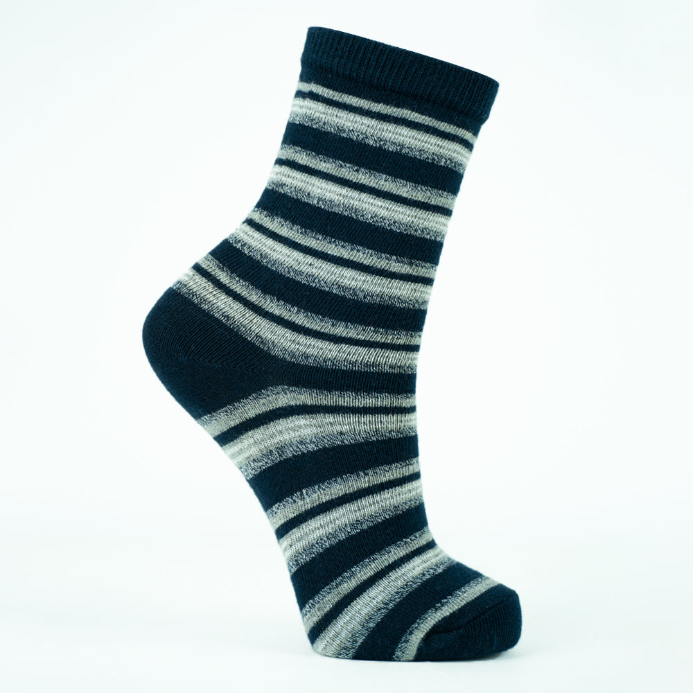 Boys' Cotton Blend Striped Crew Socks