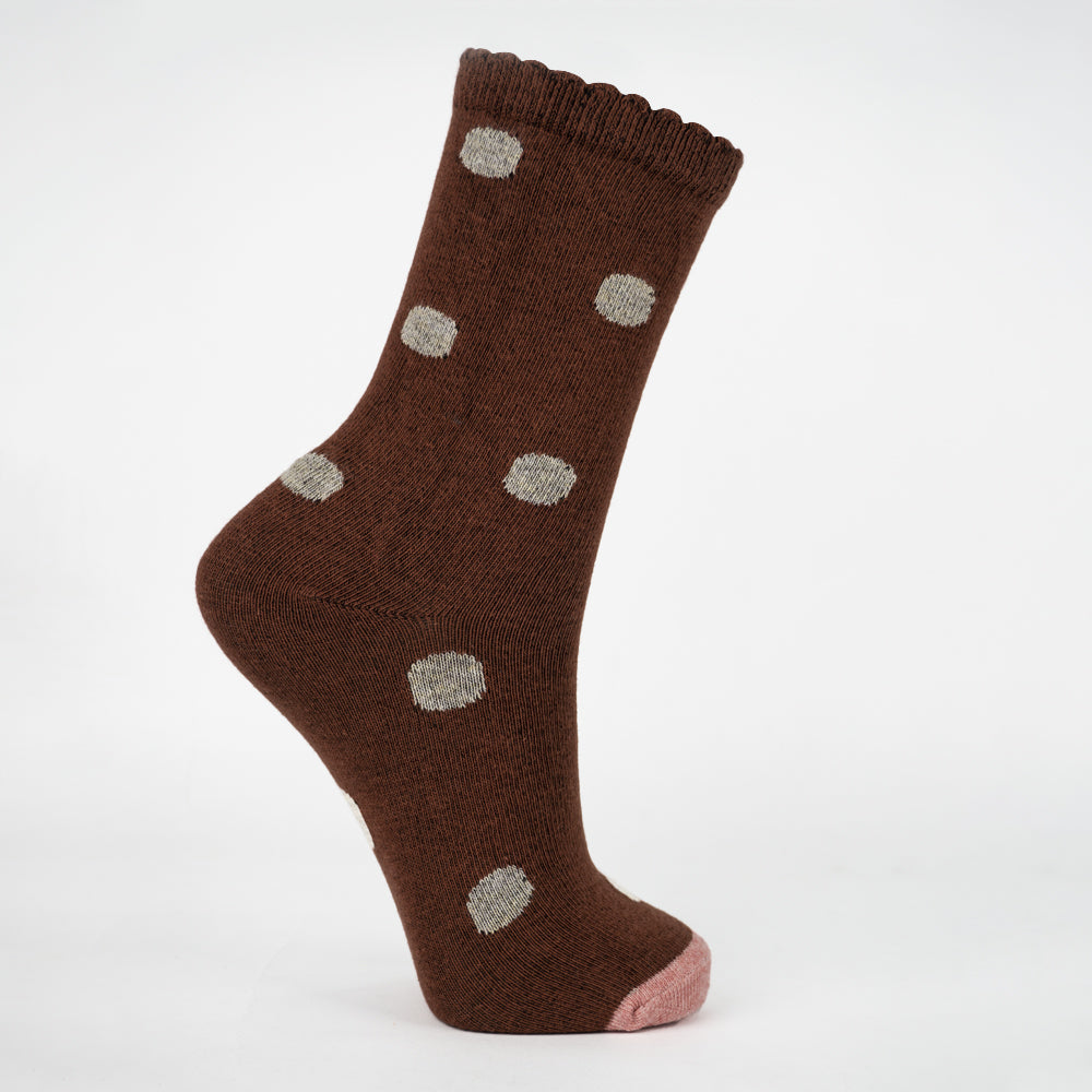 Girl's Cozy Polka Dot Crew Socks