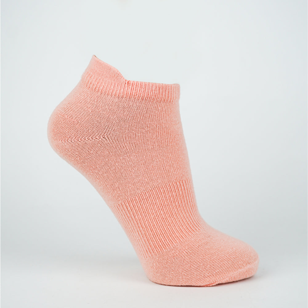 Women Plain Pink Ankle Socks