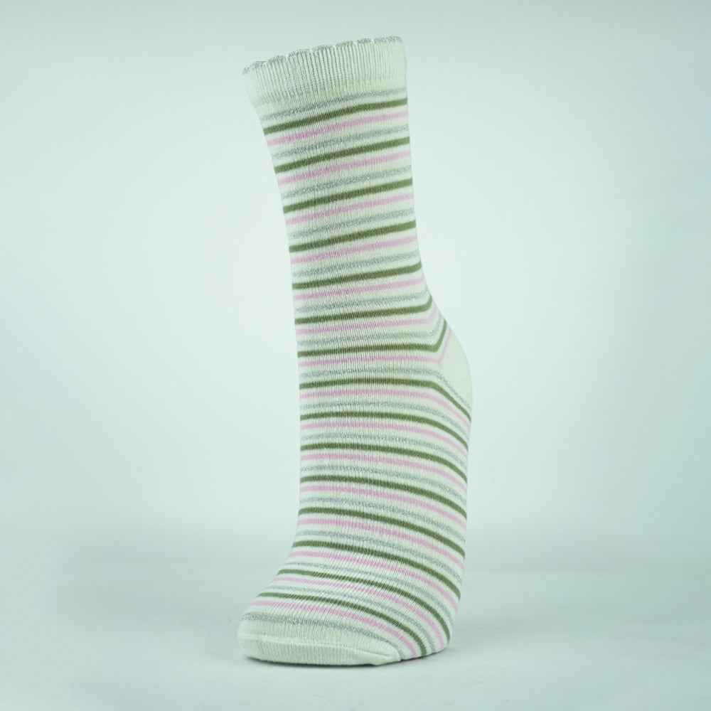 Girls' Sparkle Stripe Crew Socks