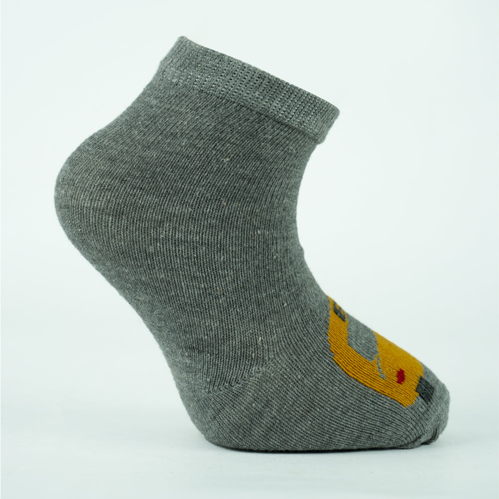 School Bus Print Ankle Boy Socks
