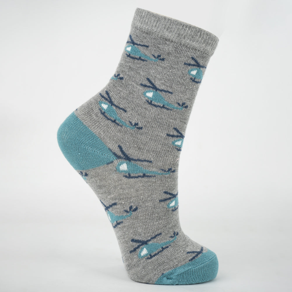 Little Helicopter Crew Boys Socks