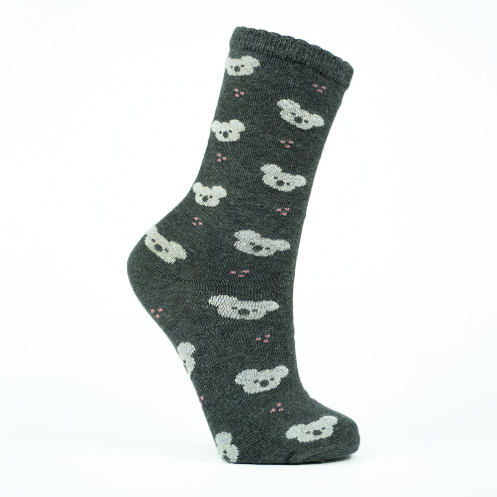 Koala Print Crew Socks for Girls