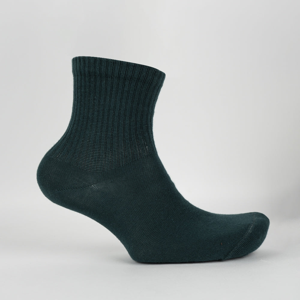 Forest Moss Ribbed Quarter Socks