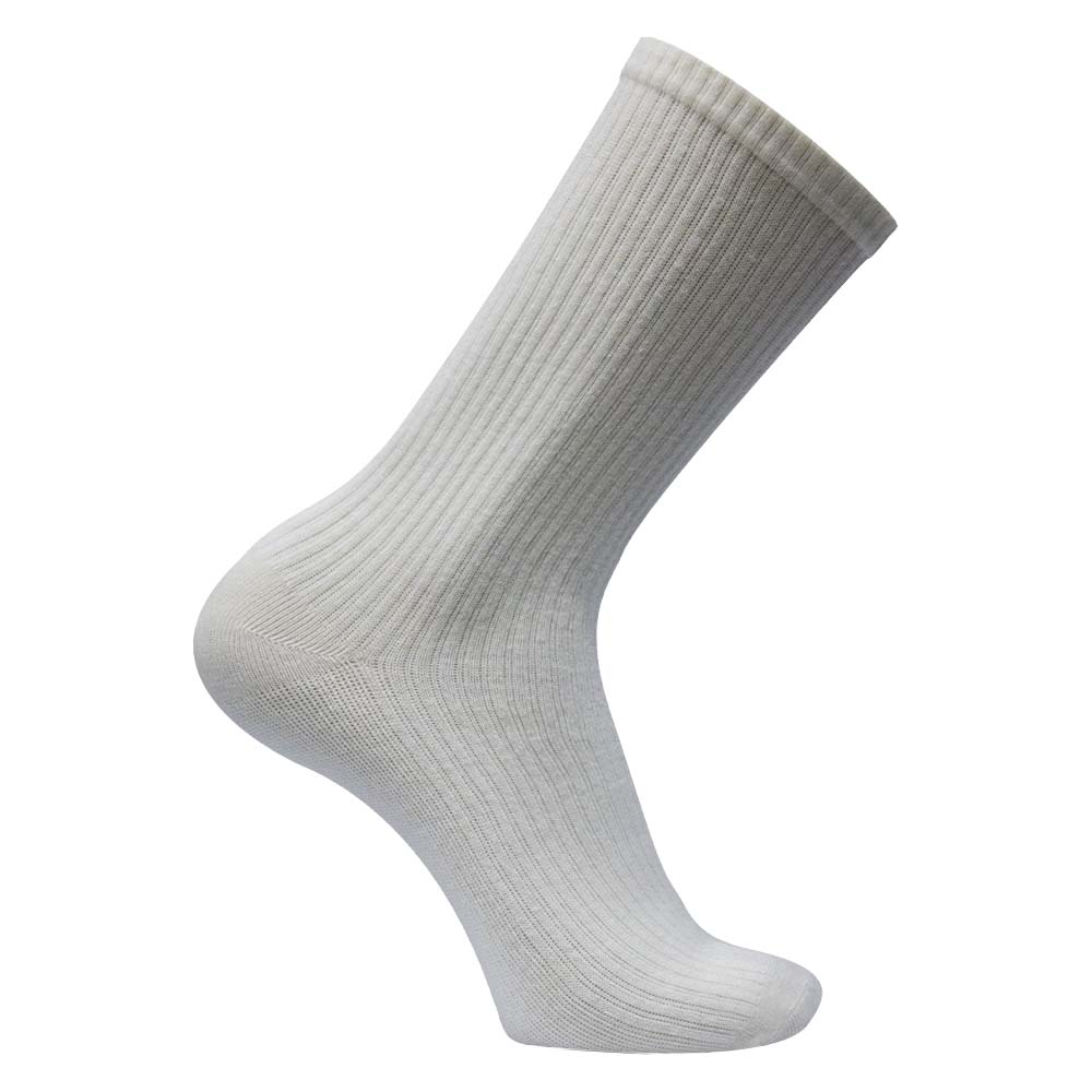 Unisex White Knit Crew Socks