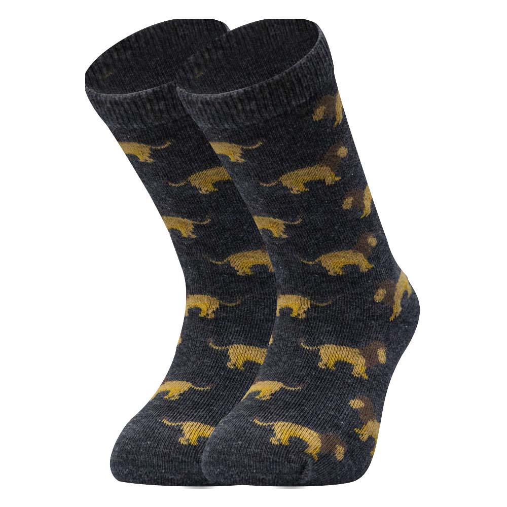 Lion Print Crew Socks for Boys