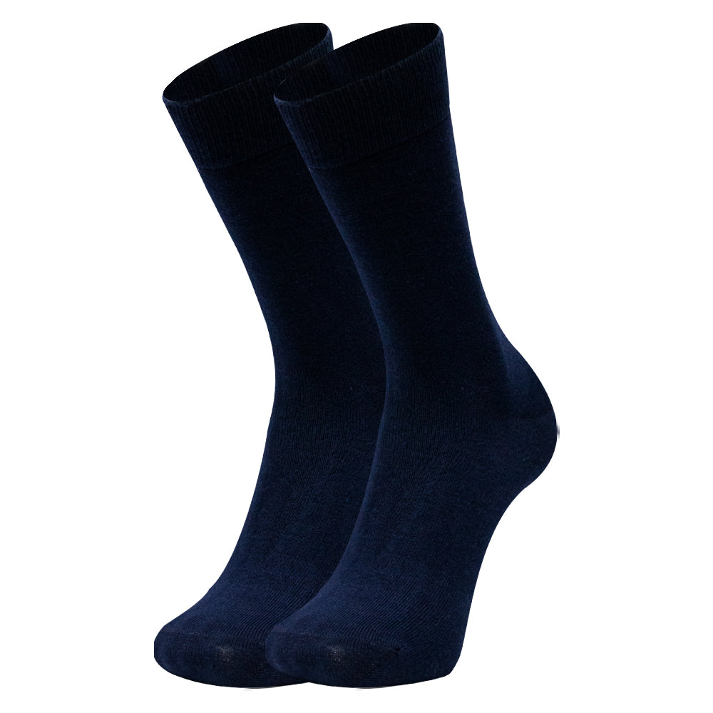 Men Solid Navy Crew Socks