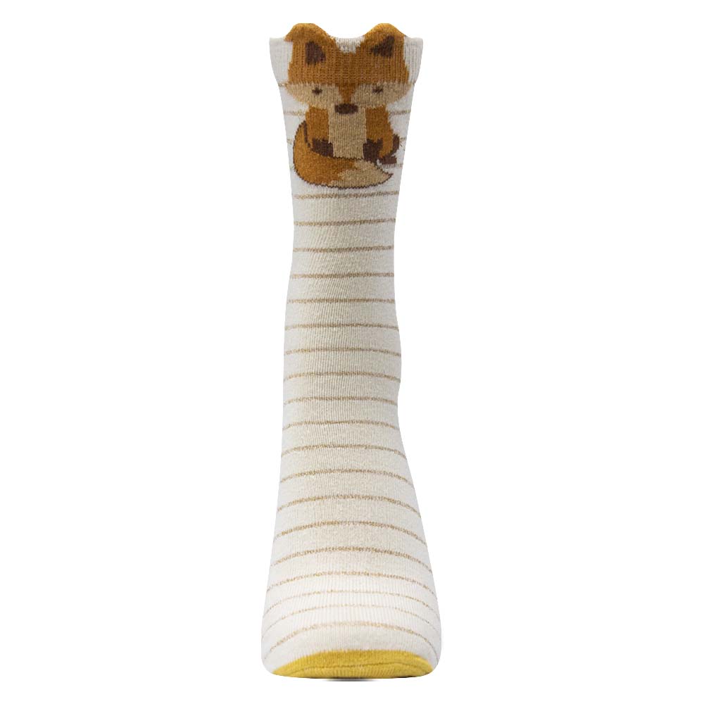 Chic Fox Striped Crew Socks for Girls