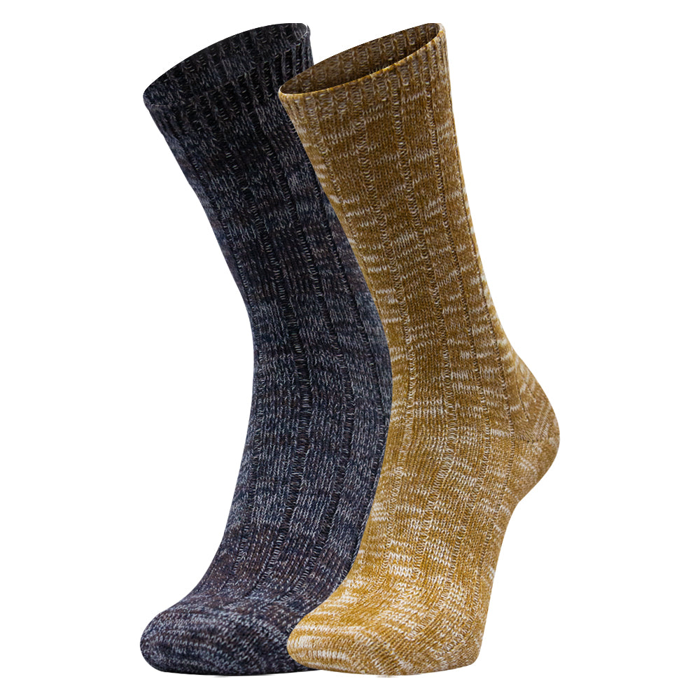 Pack of 2 - Men’s Ribbed Cotton Blend Socks