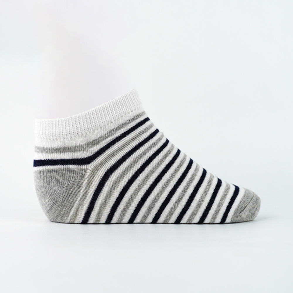 Boys Navy Striped Ankle Socks