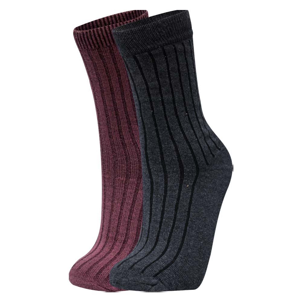 Aesthetic Ribbed Girls Crew Socks