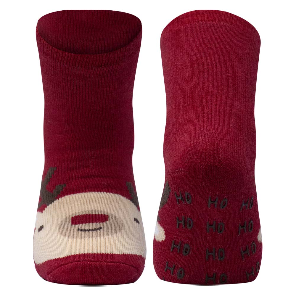 Kids Unisex Anti-Slip Socks | Festive Reindeer Design