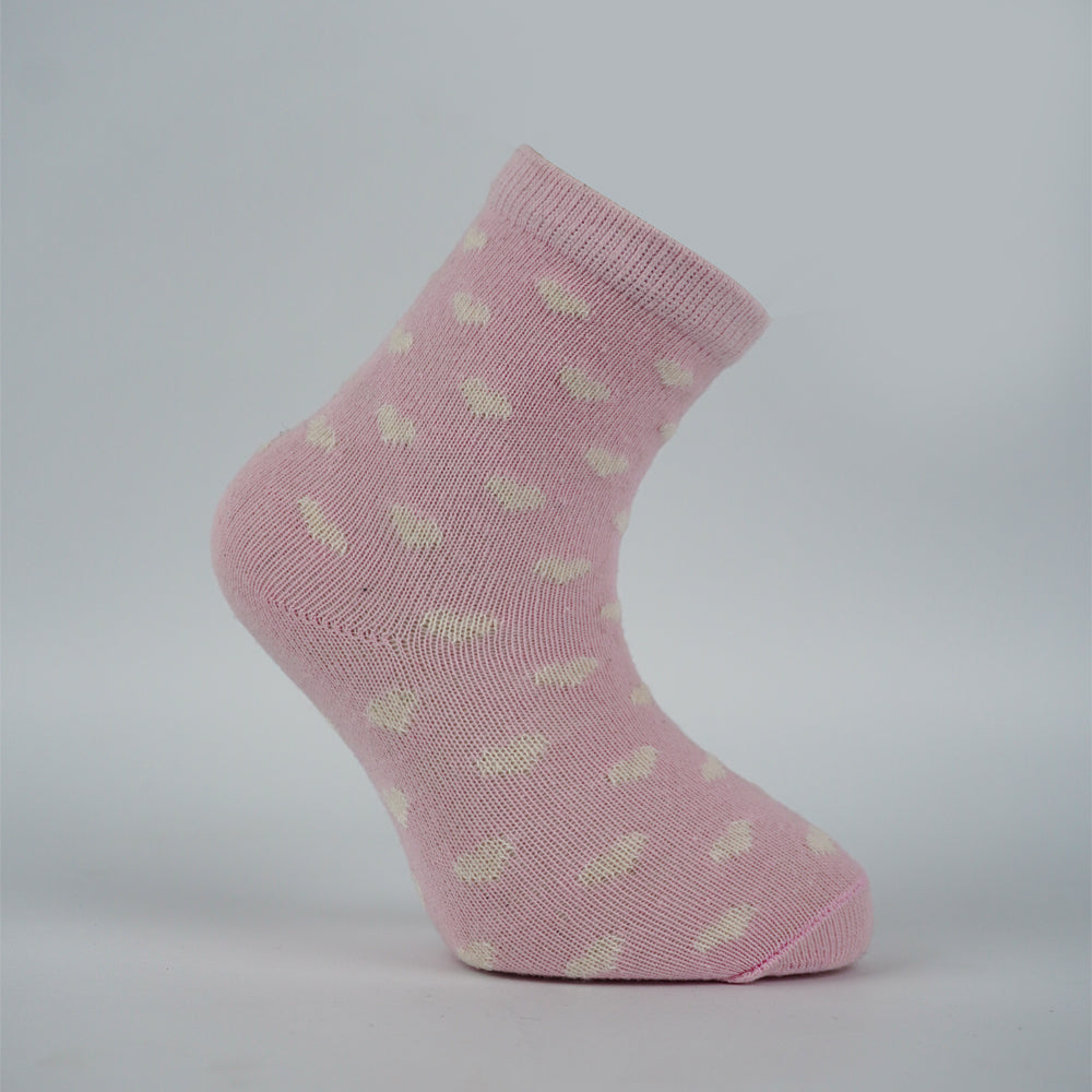 Girls Tiny Hearts Cotton Ankle Socks
