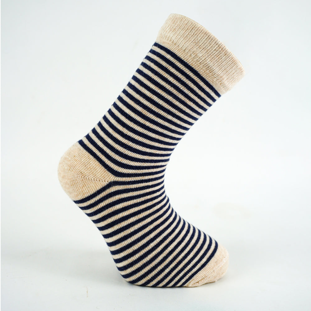 Classic Striped Beige Socks for Boys