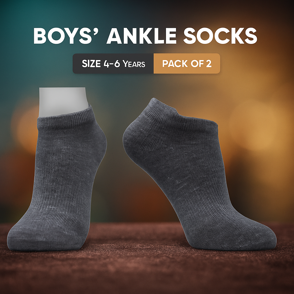 Boy’s Grey Ankle Socks