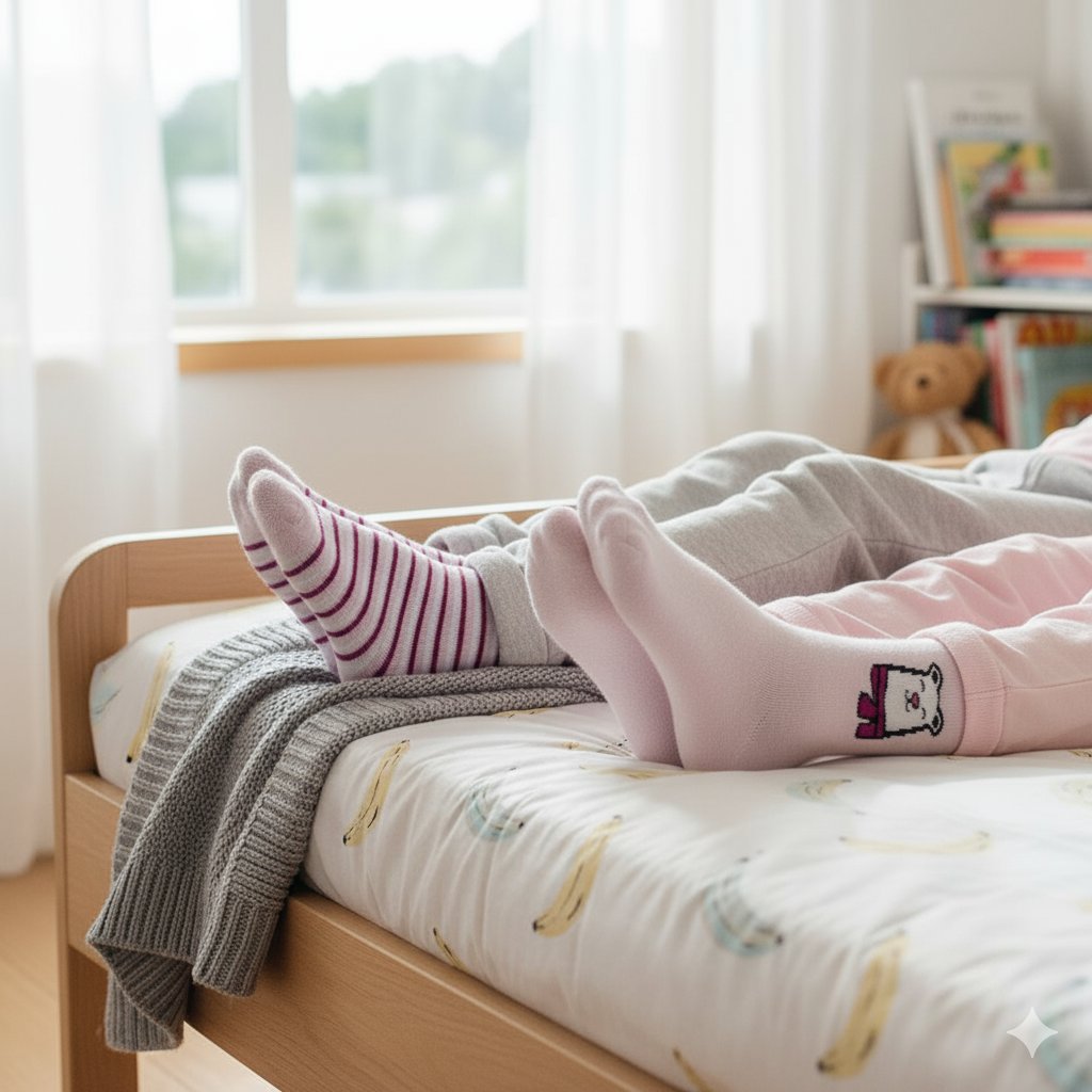 Cozy Critter & Stripe Girls' Crew Socks