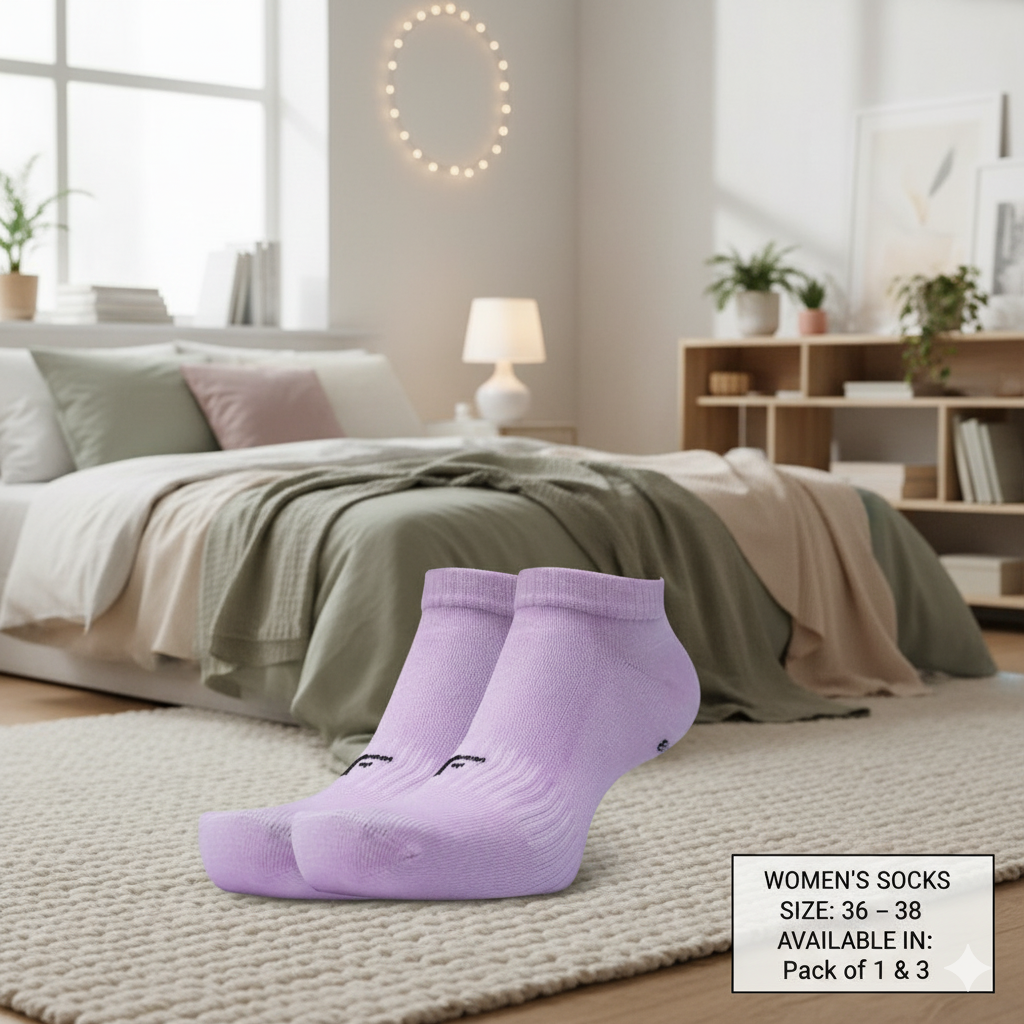 Ultra-Soft Baby Pink Ankle Socks for Girls & Women