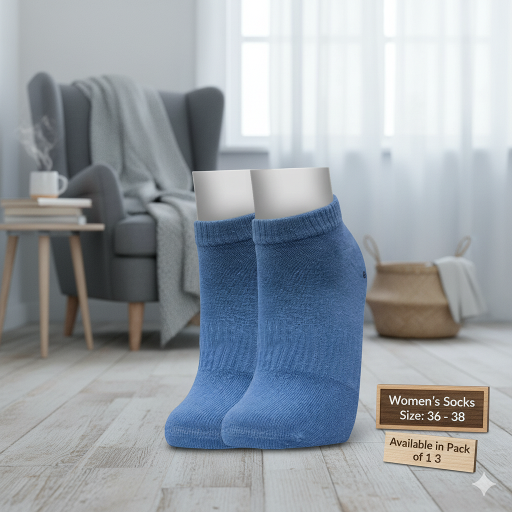 Cozy Cloud Blue Ankle Socks for Women & Kids Unisex