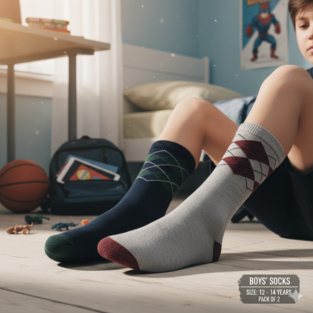 Boy's Argyle Crew Socks
