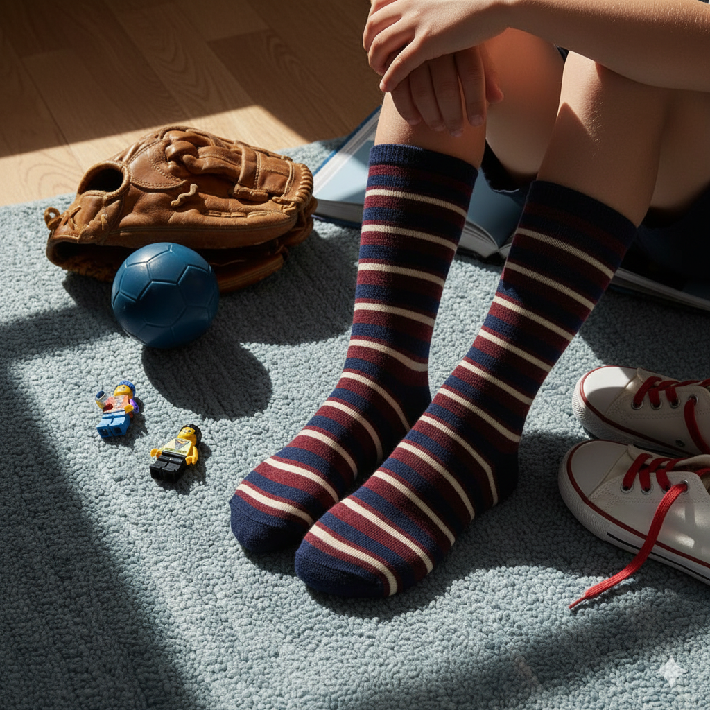 Striped Crew Socks for Boys
