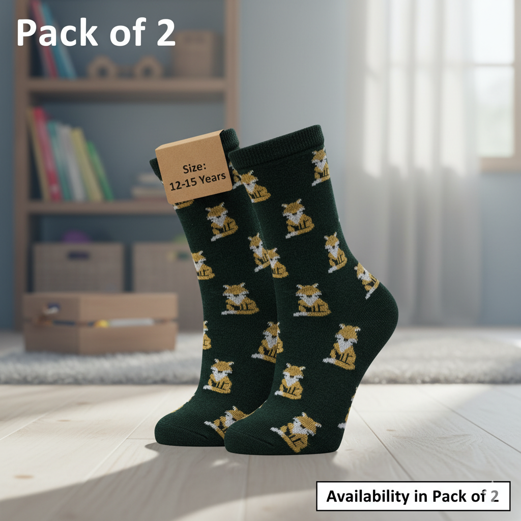 Forest Fox Boys' Crew Socks