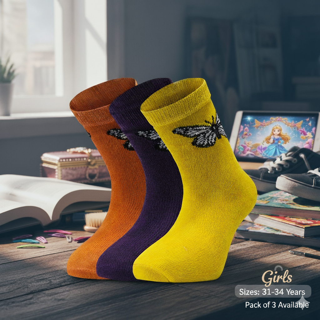 Girl’s Butterfly Design Socks