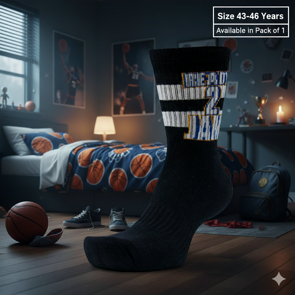 Men Ready To Jam Sporty Black Crew Socks