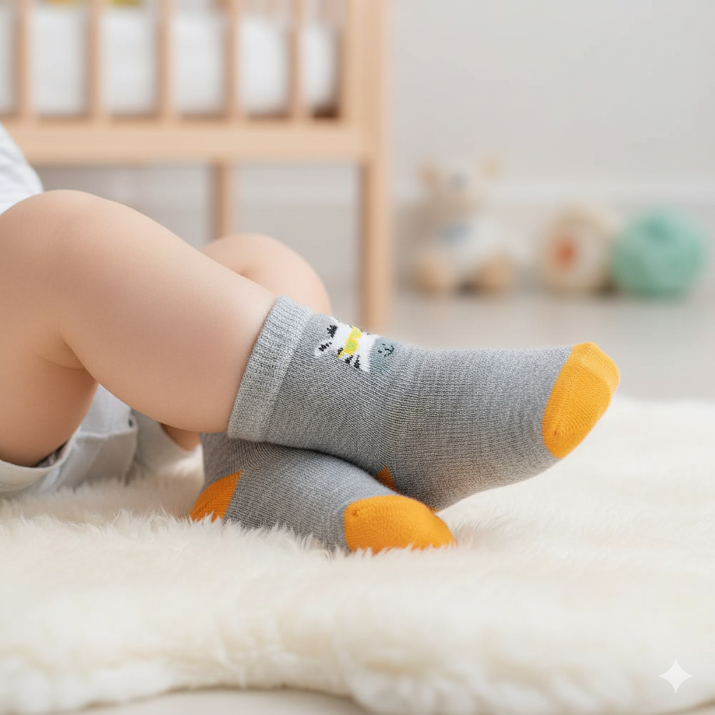 Baby Boy Zebra Face Print Sock