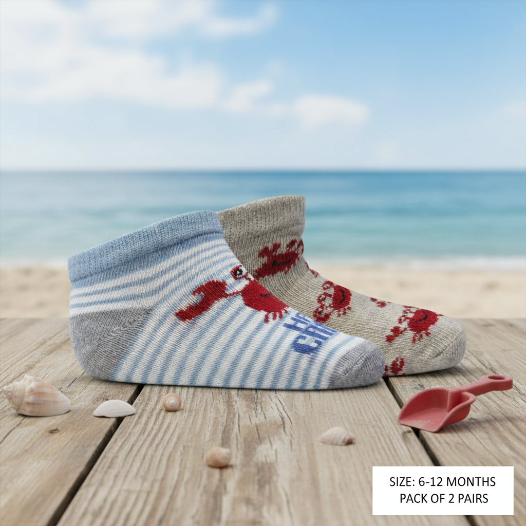 Baby Boy Crab With Stripes Socks