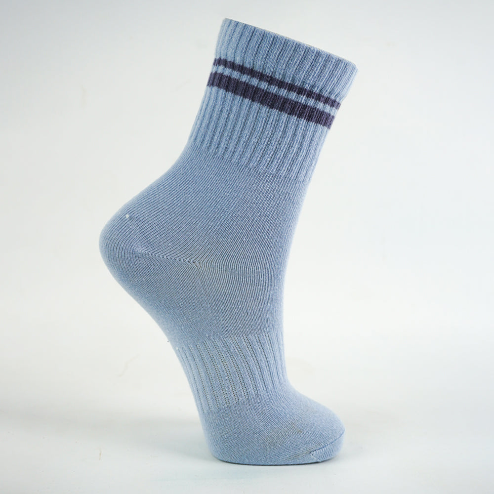Boys Blue Retro Striped Crew Socks