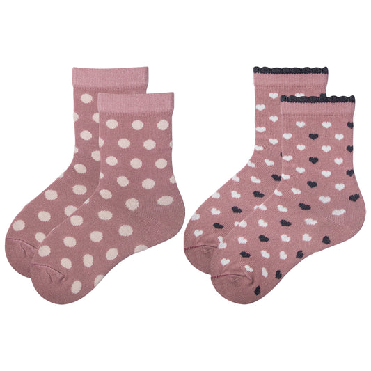 Pack of 2 - Girls Cotton Crew Socks