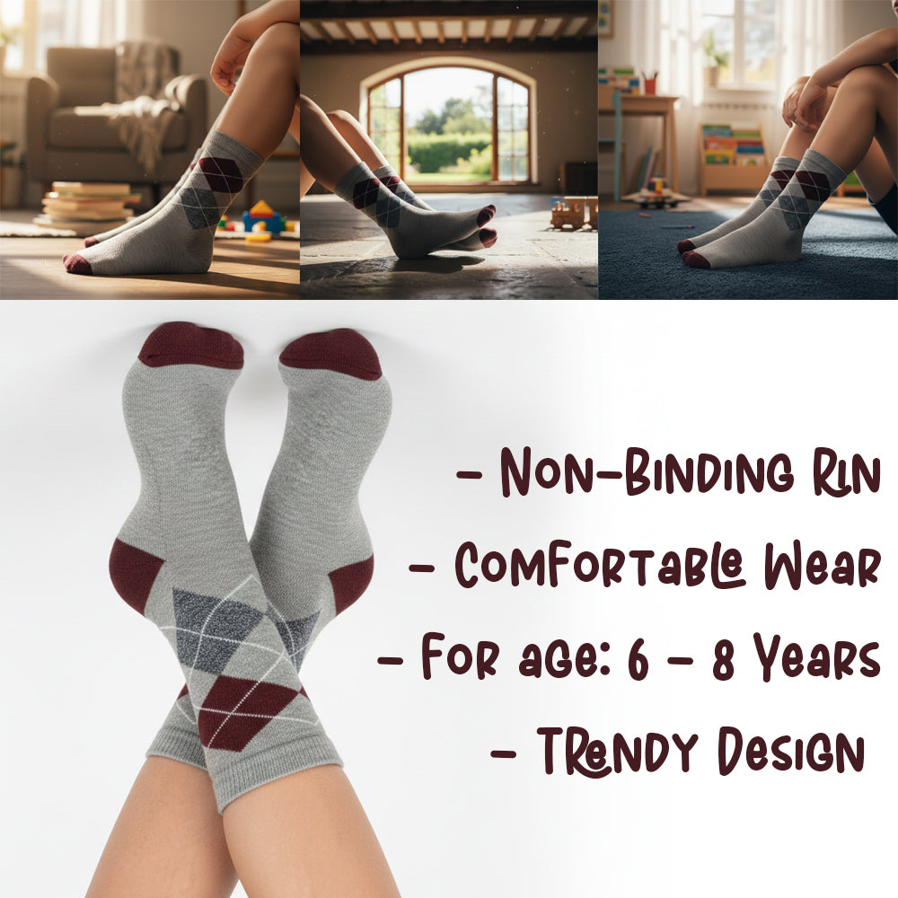 Boys' Classic Argyle Crew Socks