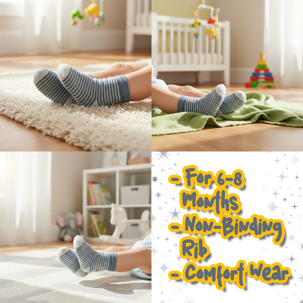 Striped Ankle Socks for Baby Boys