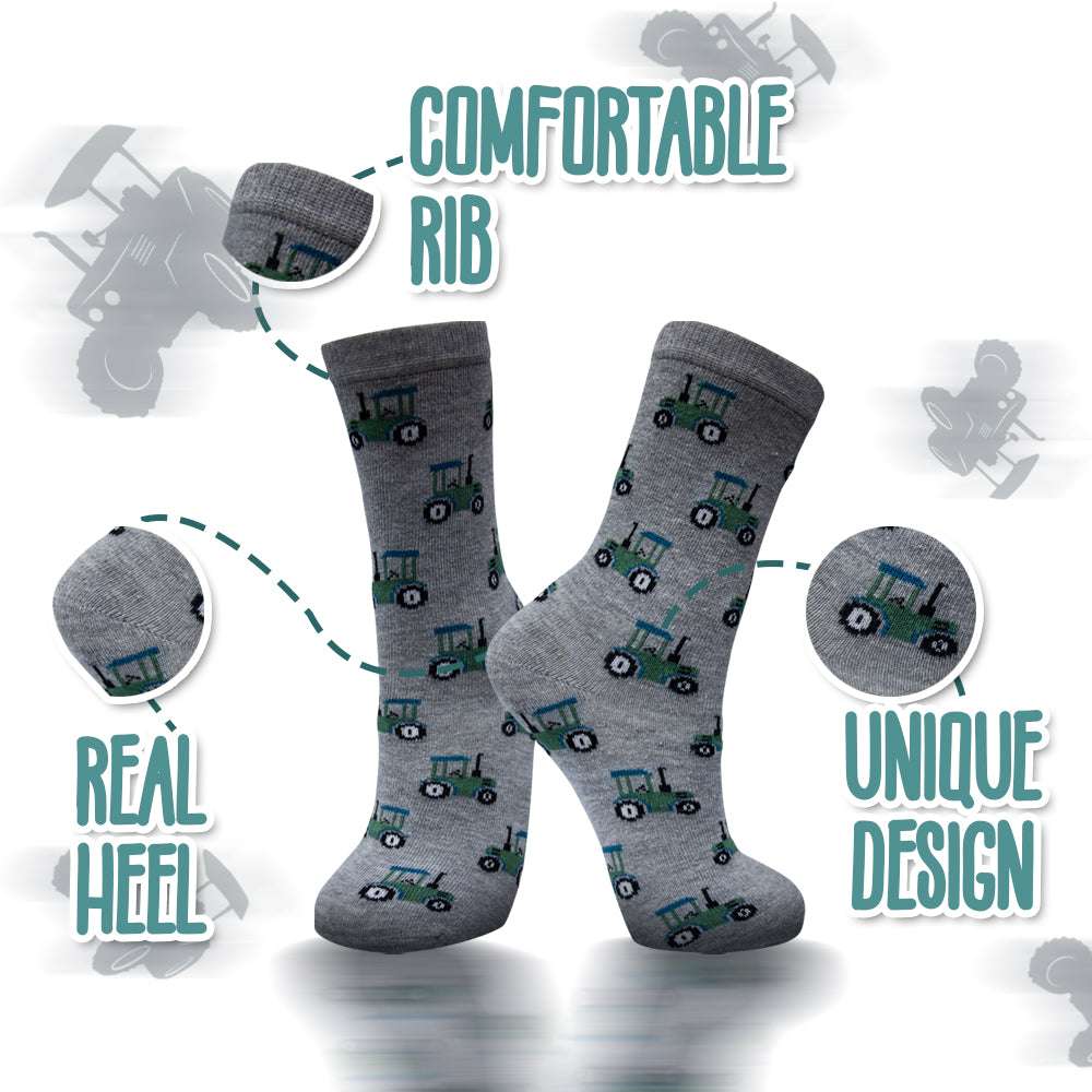 Boys Tractor Print Socks