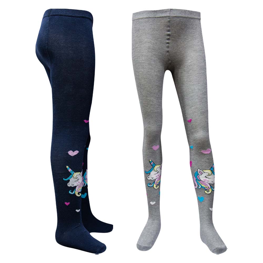 Unicorn Magic & Hearts Tights for Girls (OT)