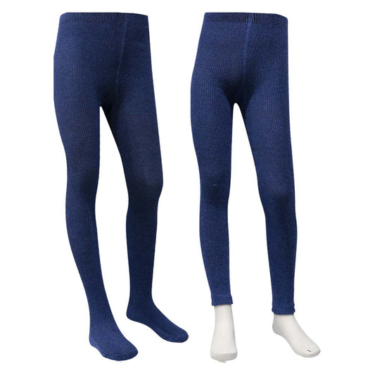 Solid Jeans Blue Girl's Leggings And Tights (OT)