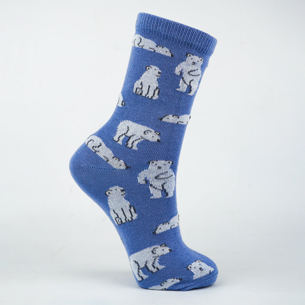 Boys Polar Bears Print Crew Socks