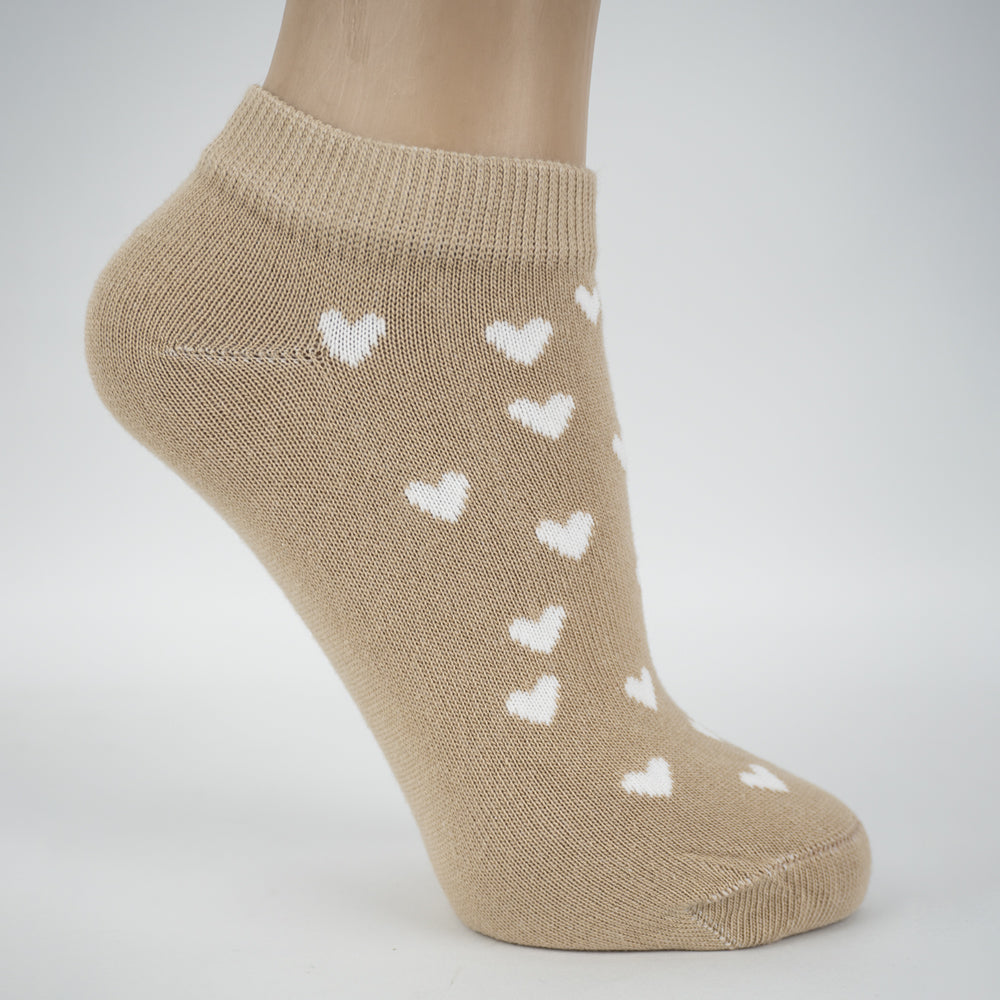 Women Heart Print Ankle Socks