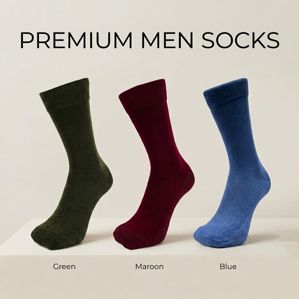 Men Plain Crew Socks