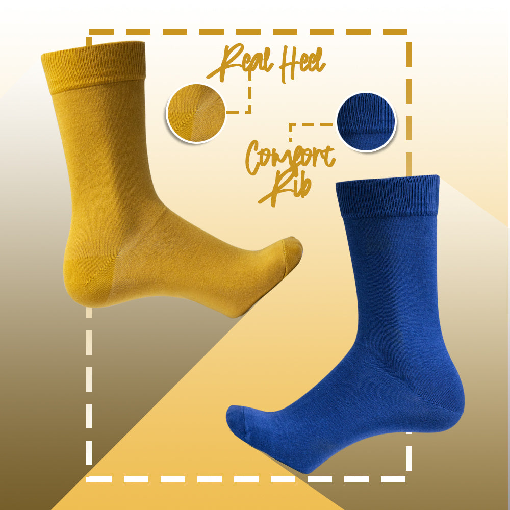 Mustard & Royal Blue Crew Socks for Men