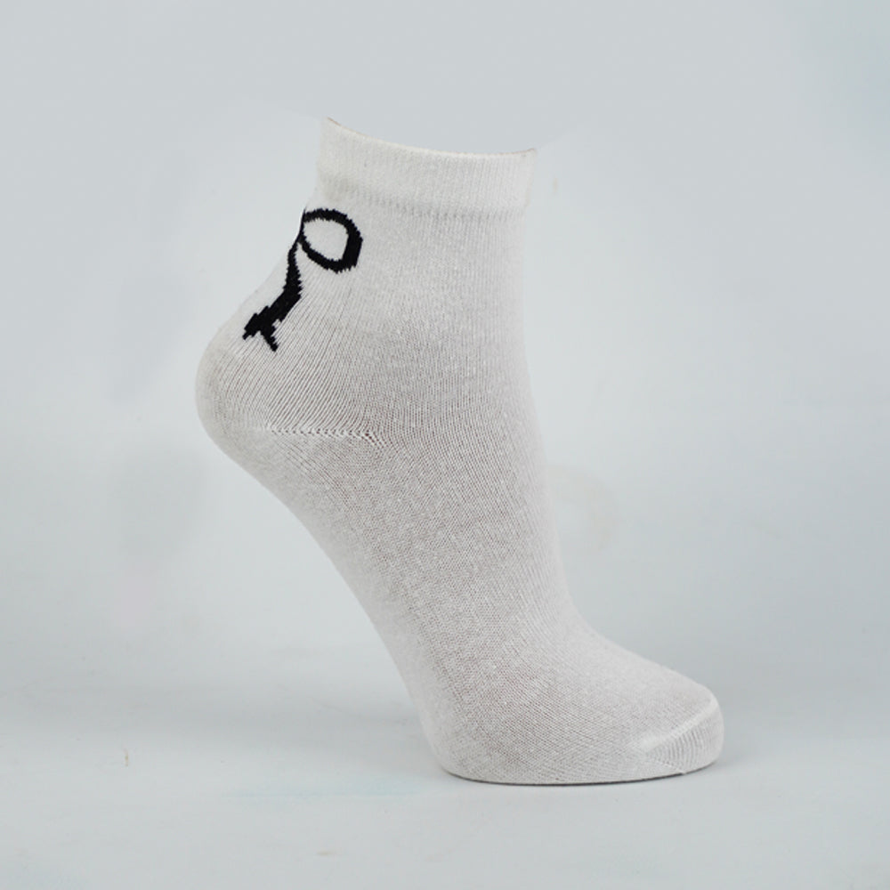 Women Bow Print Ankle White Socks