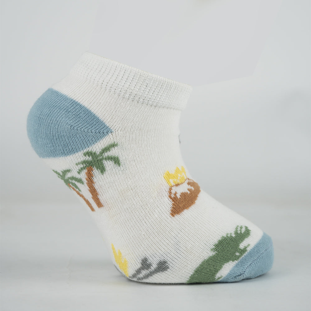 Boy's Dinosaur & Stripe Ankle Socks