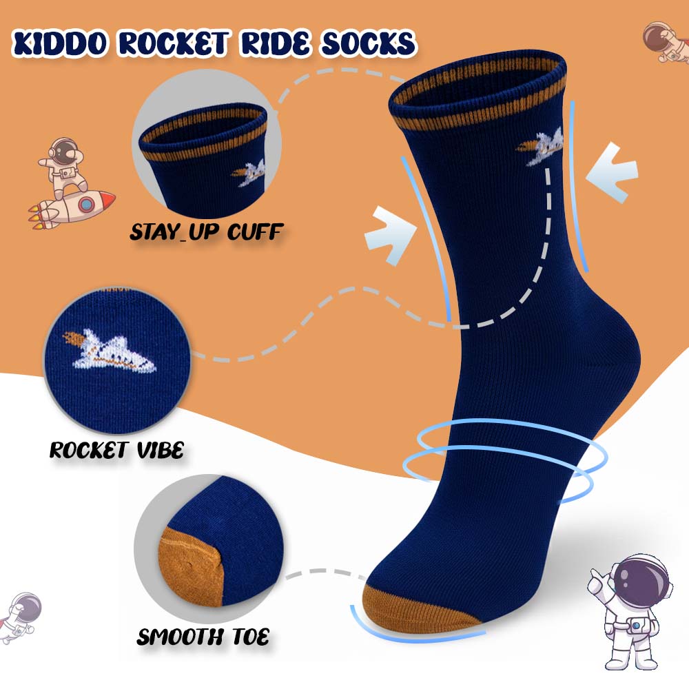 Boys Cool Rocket & Striped Socks